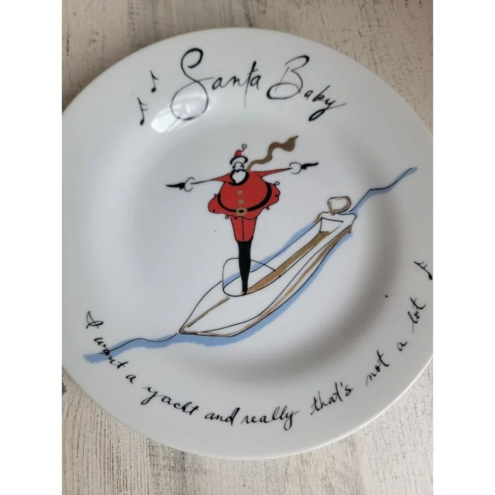 Pottery Barn‎ Santa Baby I want a yacht and really that's not a lot plate